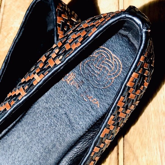 Elliott Lucca sz US 6 Leather Bonita Aztec Flats Black / Tan - Picture 9 of 9